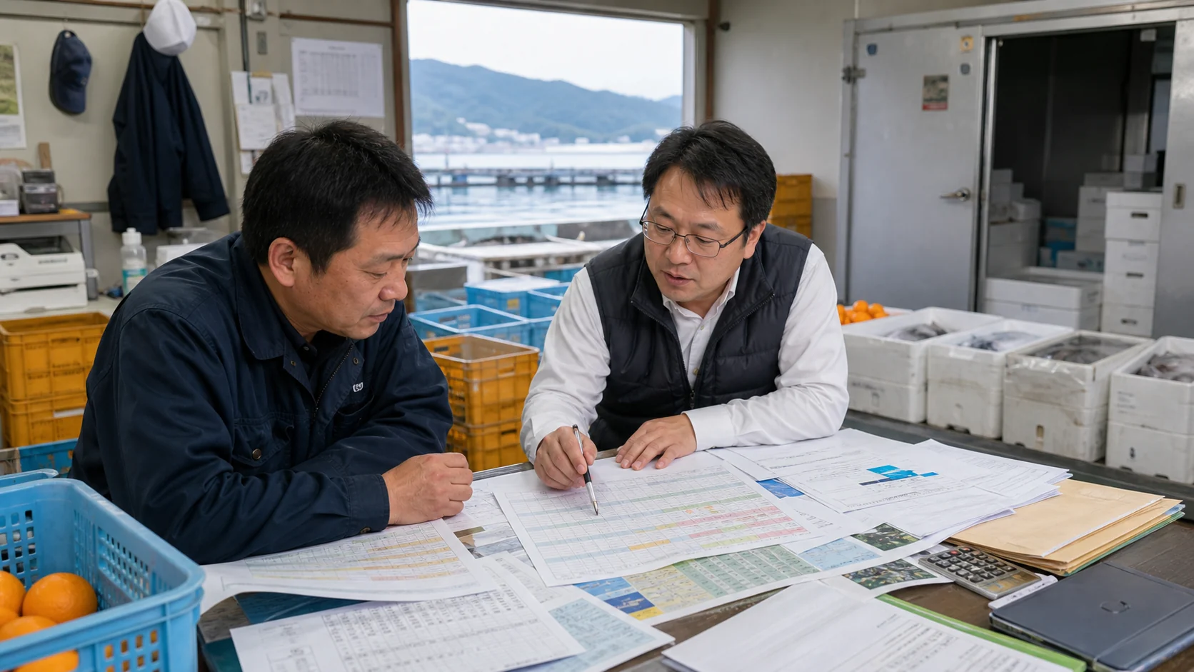 西予市で柑橘収穫前の人員・選果費、畜産・養殖の飼料費、加工前の原料・包材、工事着手前の資材・外注費の支払いを点検する事業者