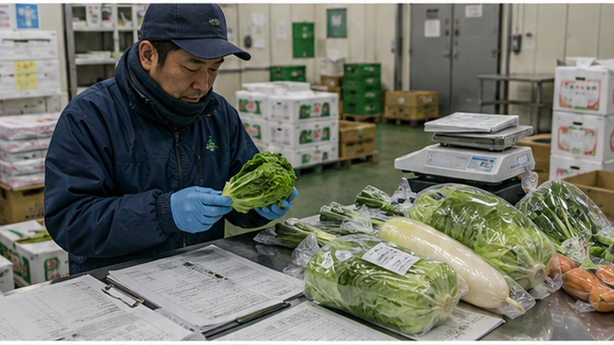 仙台市若林区の中央卸売市場の青果荷受・仲卸・低温配送・精算で支払日と検収後の入金日がずれる状況を想定した生成イメージ