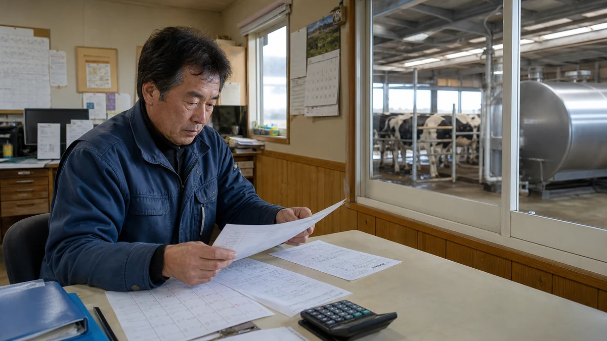標茶町の生乳出荷で支払日と検収後の入金日がずれる状況を想定した生成イメージ