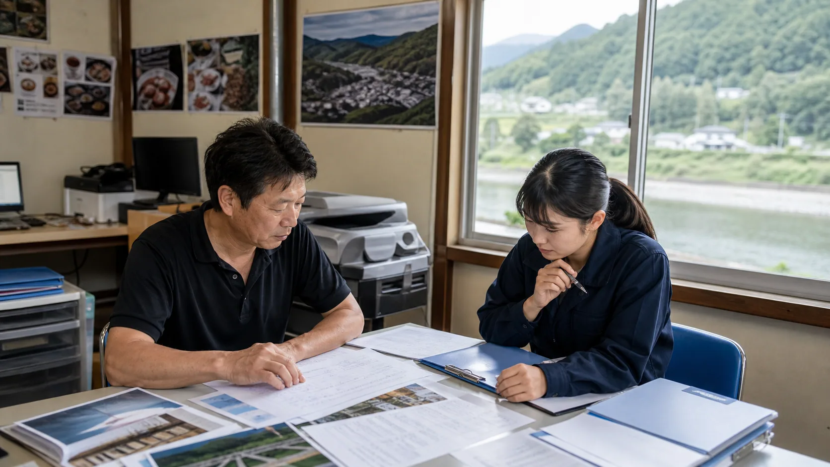 四万十市の事業者が冷蔵在庫と予約台帳から資金不足週を確認する場面