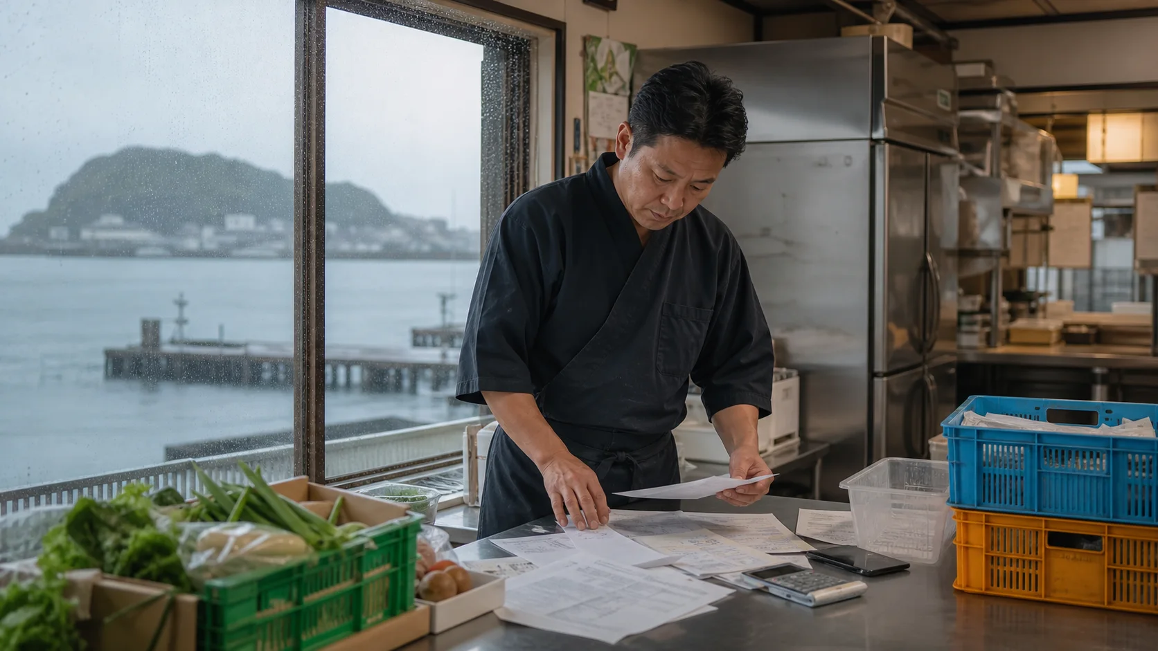 洲本市で作付け期の種苗・肥料、繁忙期前の食材・採用費、加工前の原料・包材、施設修繕と送迎車両の維持費の支払いを点検する事業者