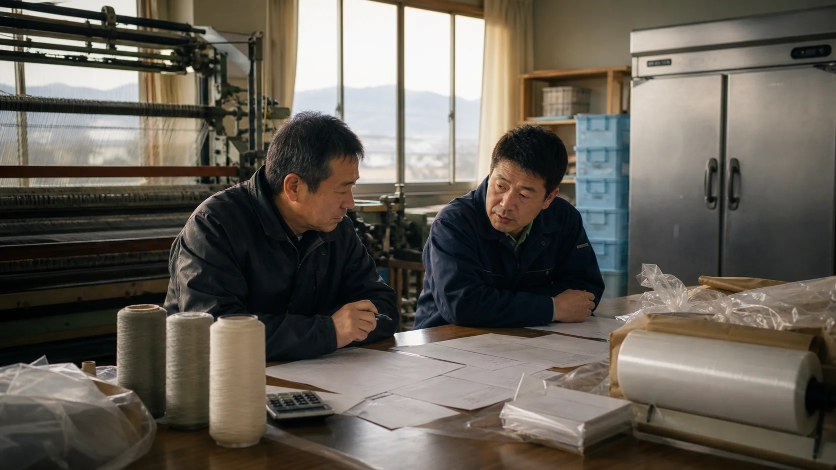 高島市で春夏物生産前の糸・生地、収穫加工期の農産原料・包材、冬季の燃料・保管費、観光期前の食材・人員・施設整備費の支払いを点検する事業者