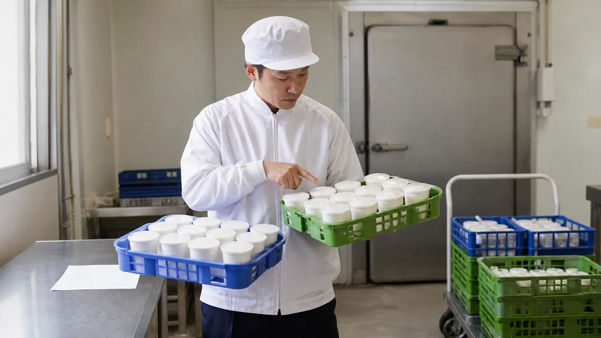豊富町の乳製品をロット別の出荷記録と照合する場面を想定した生成イメージ