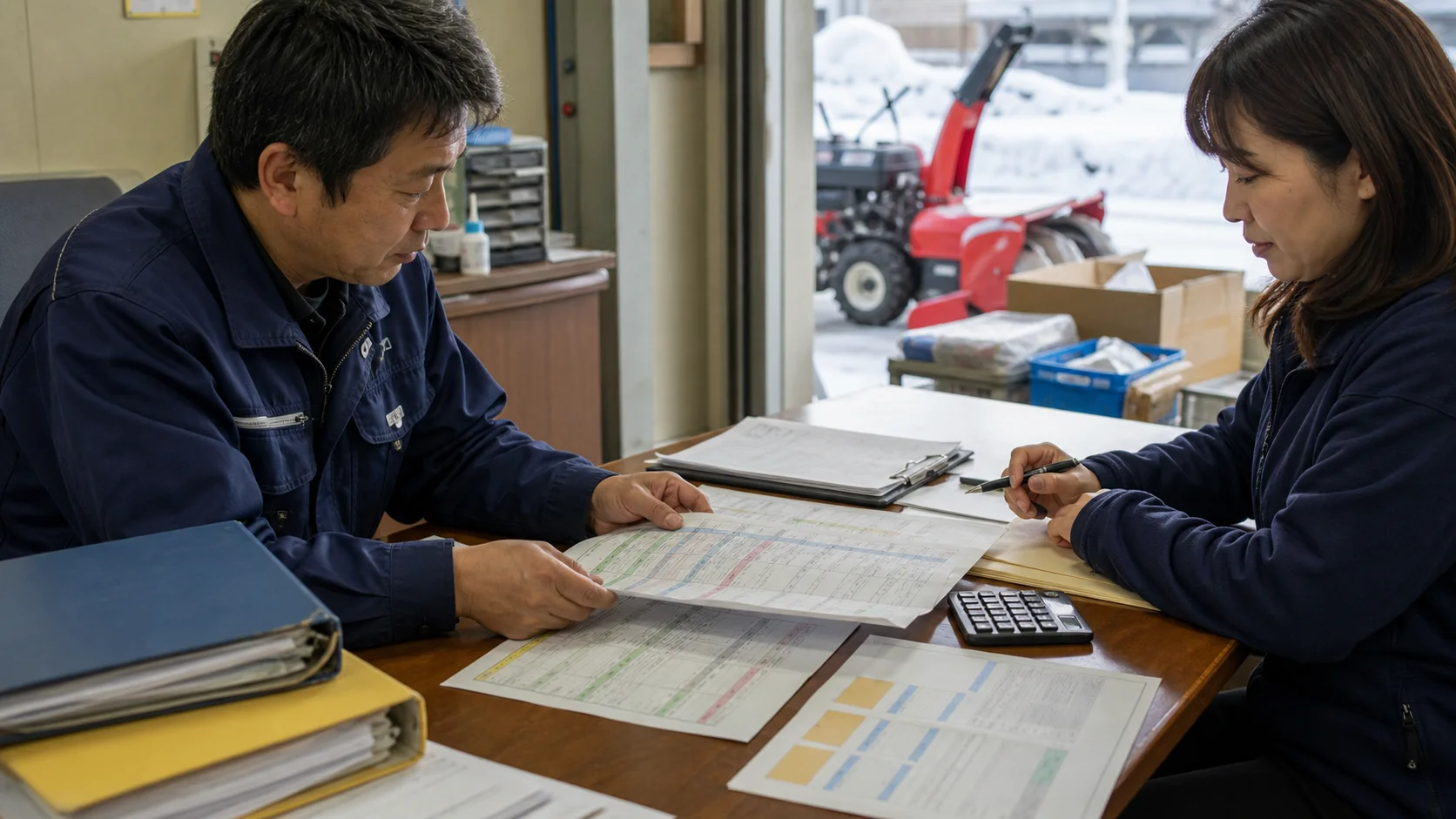 歌志内市の地域事業者が資金繰り表を確認するイメージ