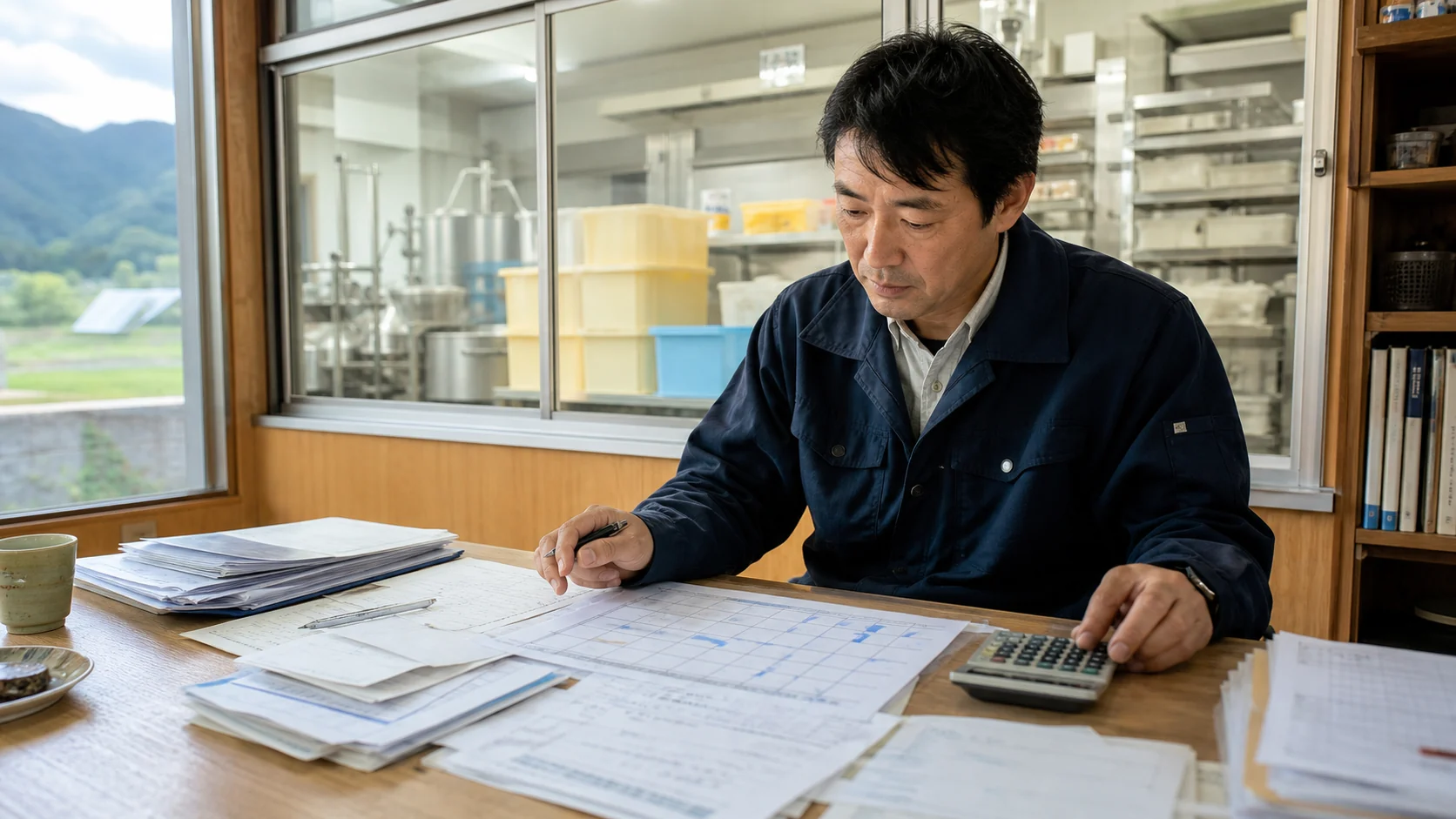 養父市で繁殖・作付け前の飼料・苗・肥料、加工前の原料・包材、製造前の部材・外注費、観光期前の採用・食材・広告の支払いを点検する事業者