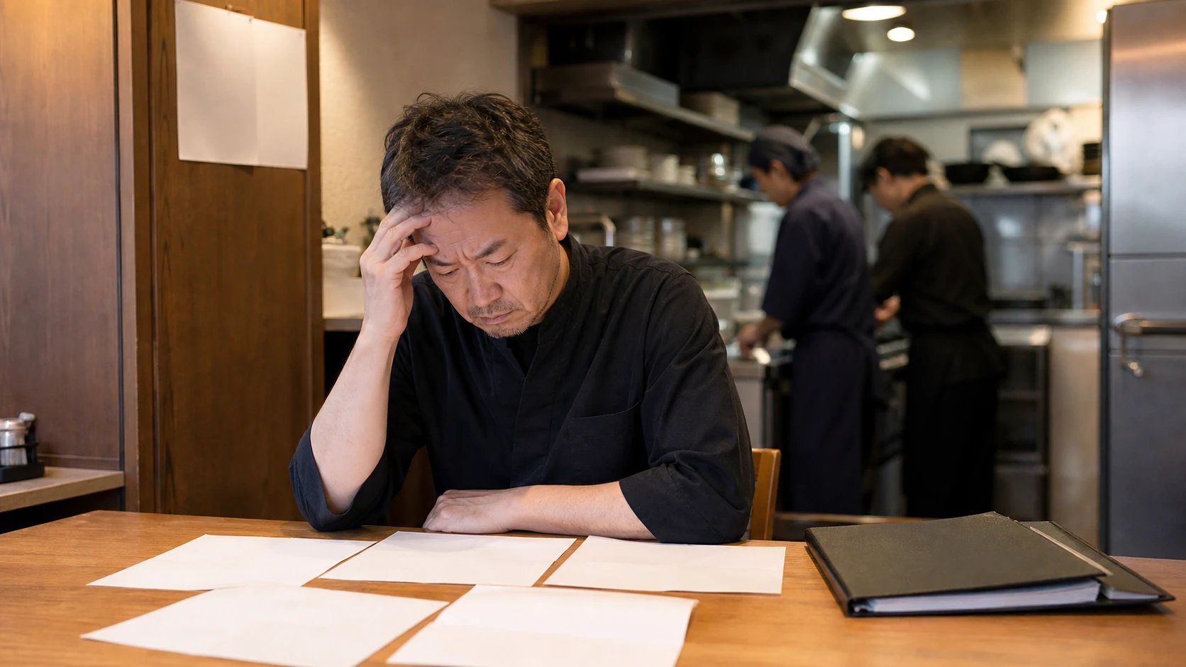 家賃・食材仕入れ・給与の支払予定を確認する飲食店オーナー