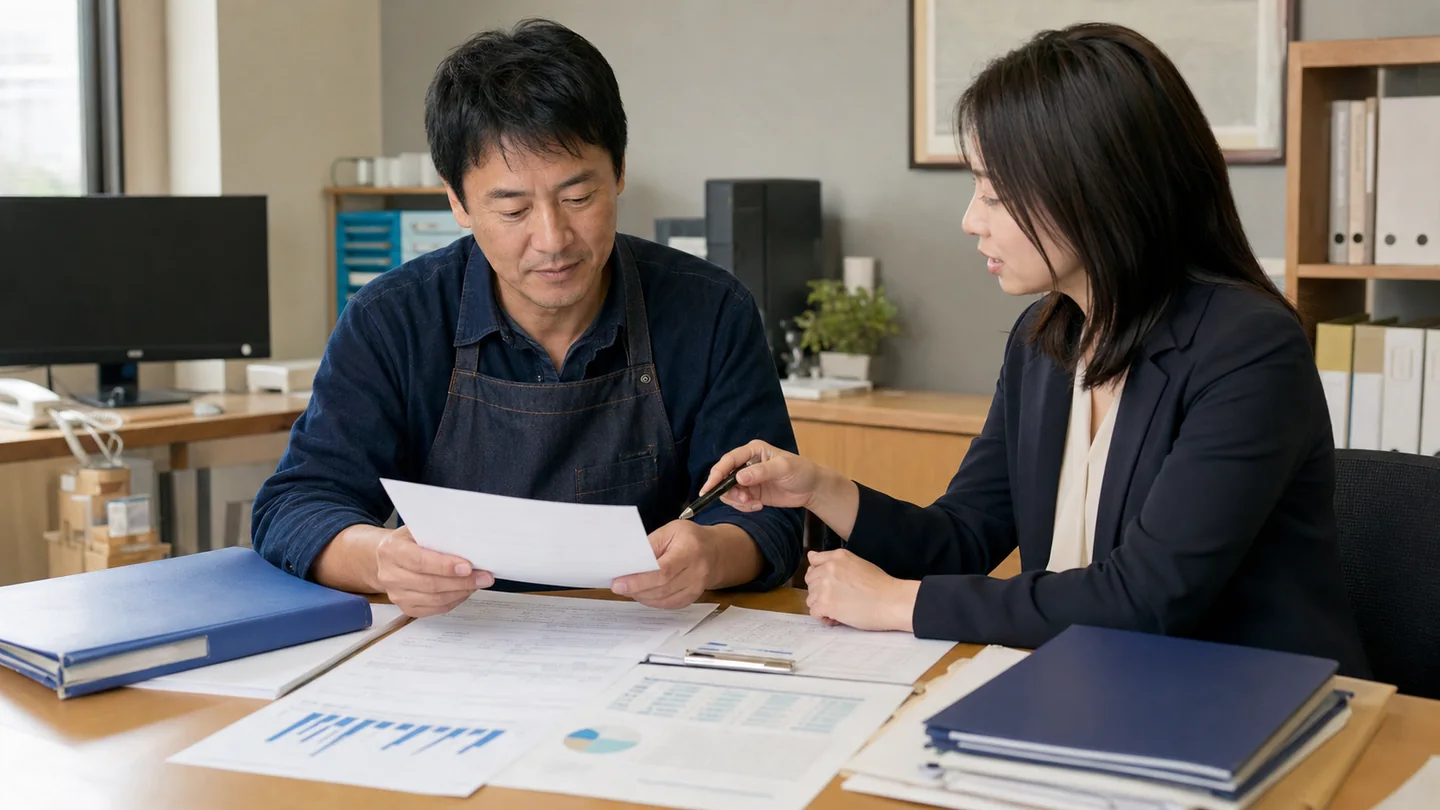 ビジネスローンの必要書類を相談員と整える経営者