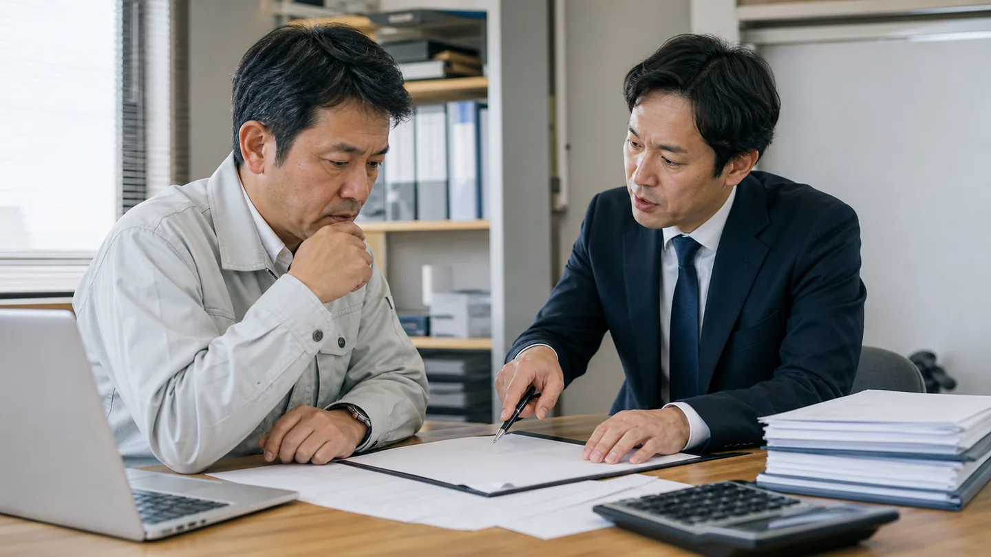 即日ファクタリングの手取り額と契約条件を確認する経営者