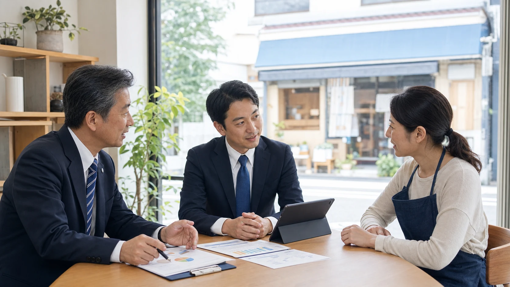 小規模事業者が保証付き融資と公庫・民間手段を比較する場面