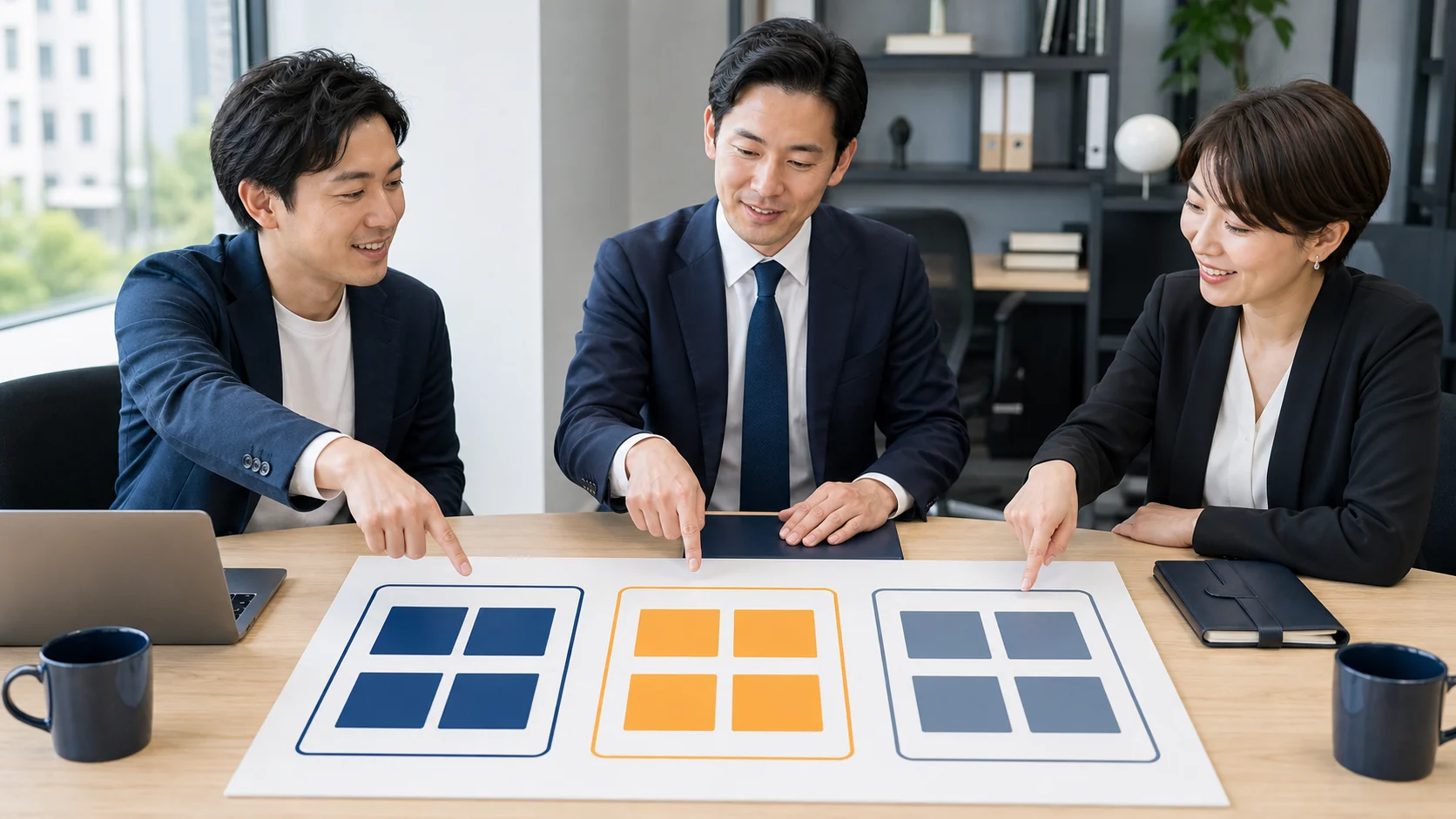 創業者と支援者が創業融資の8工程と役割分担を確認する場面