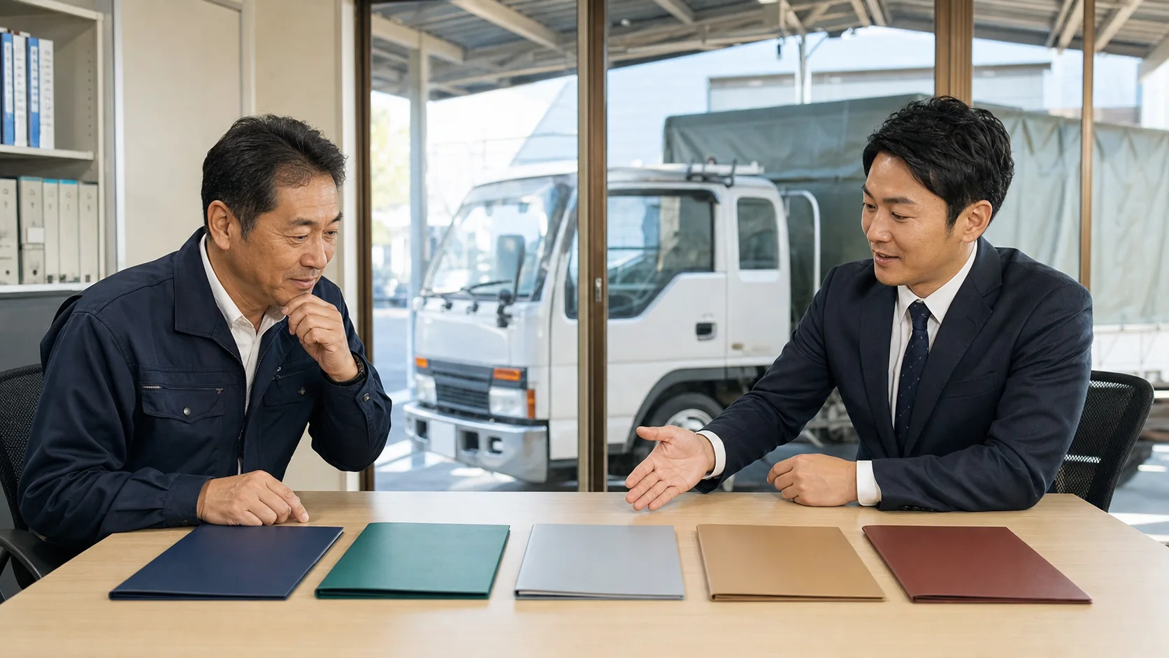 トラックの稼働価値を守りながら四つの調達を比較する相談場面